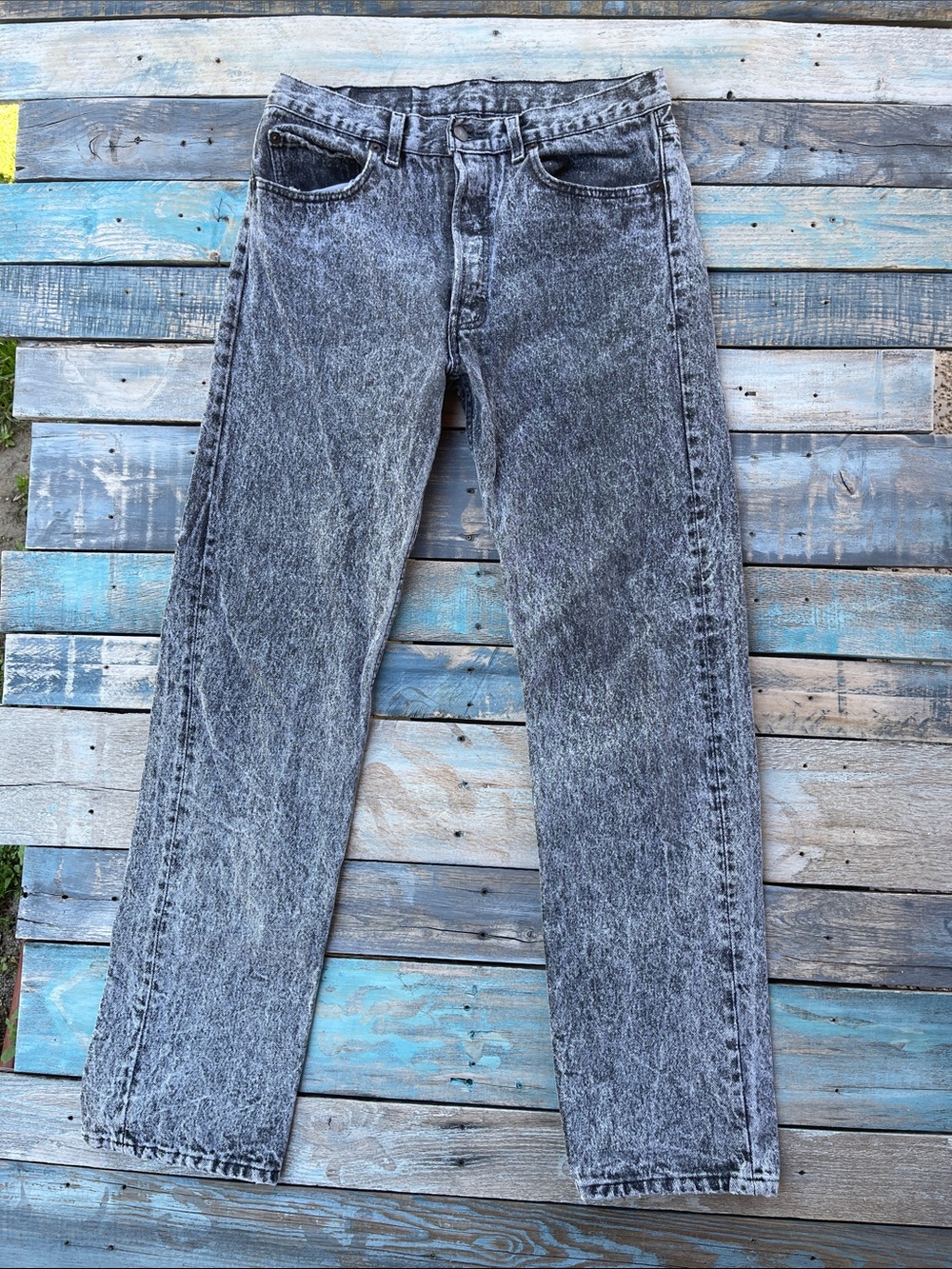 Vintage Levi’s Men's Black Acid Wash Jeans - Classic Straight Fit USA Made